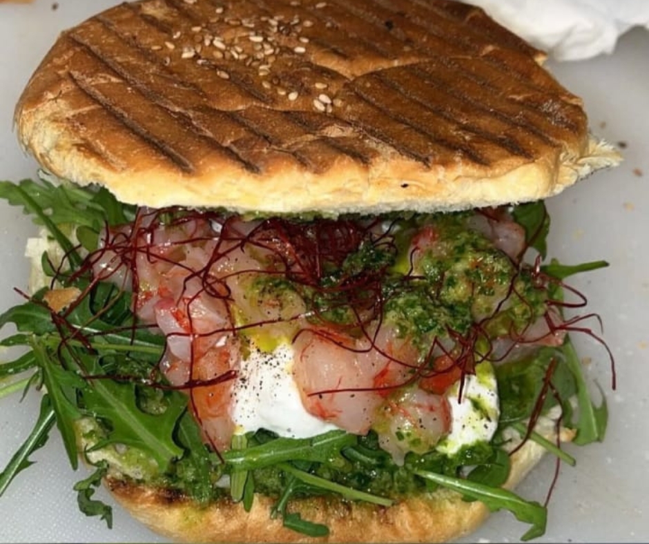 Panino gambero crudo tartare